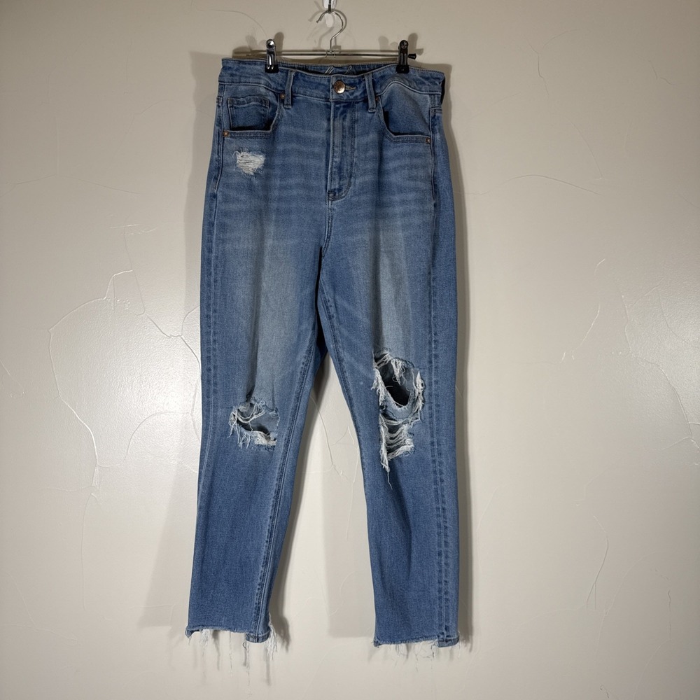 OFLUCK Women's Trendy Ankle Distressed Jeans Size 12